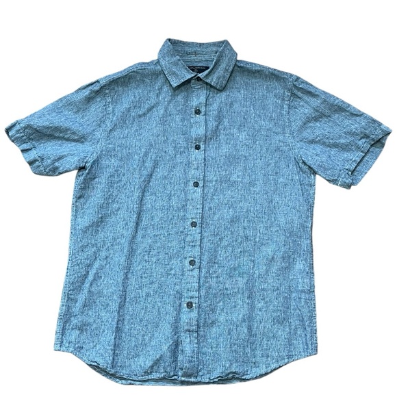 Grey Banana Republic Linen Button Up Polo Shirt (S) - Picture 5 of 8